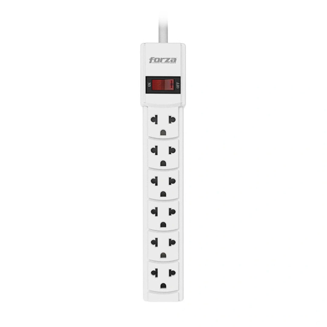 FORZA PS-001W Regleta Supresor de Pico 2200W 6 tomas 220V