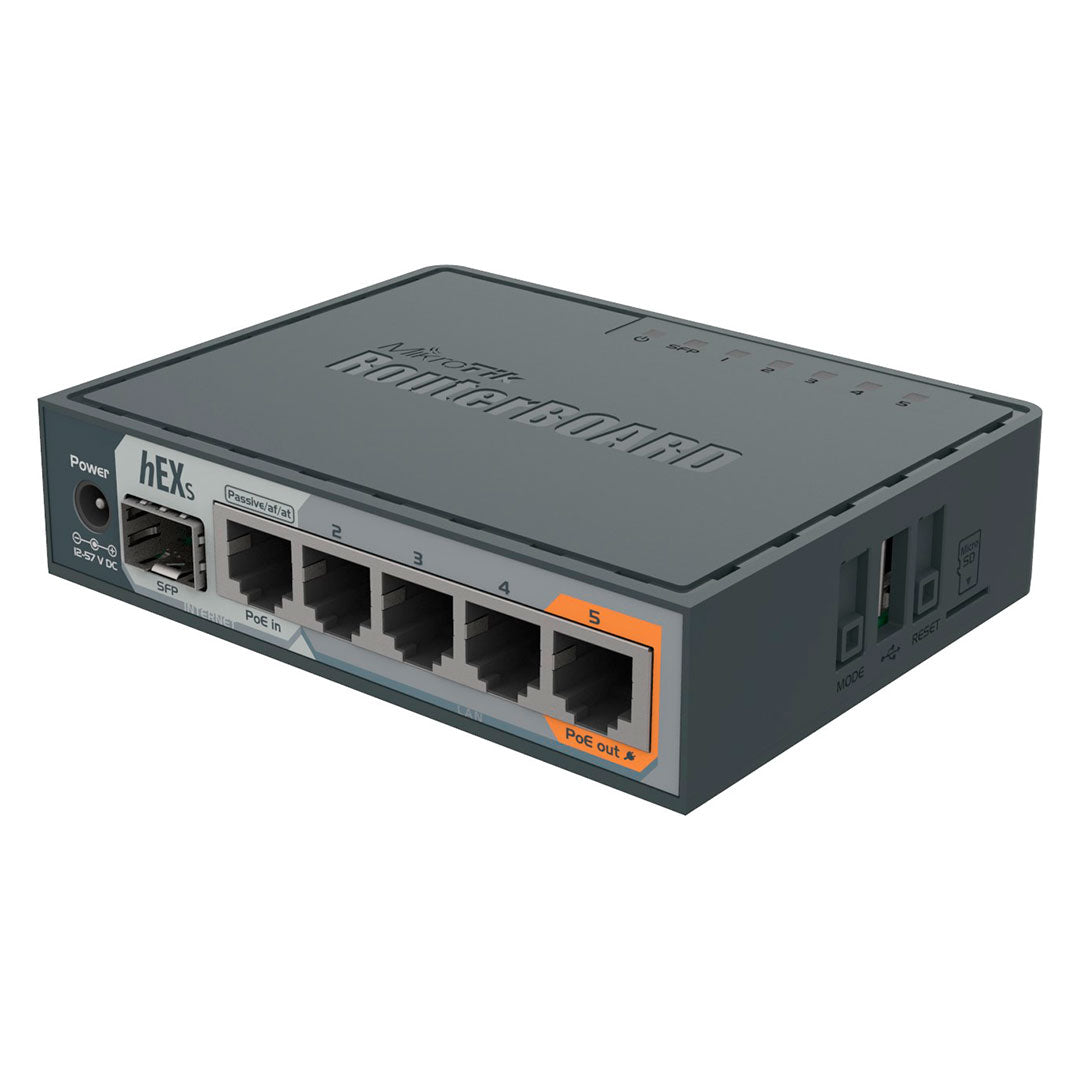 MIKROTIK HEX S Router 5 Puertos Gigabit Ethernet USB MicroSD RouterOS L4