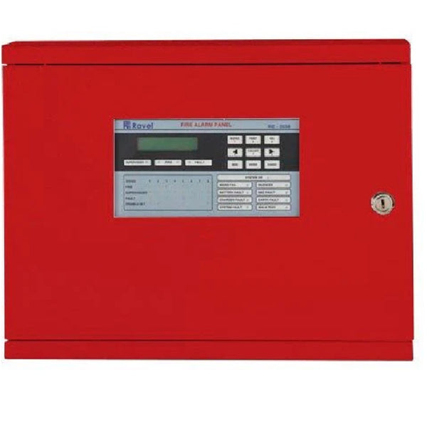 RAVEL RE-2558 Panel de alarma contra incendio convencional 8 zonas 24v 2 hilos