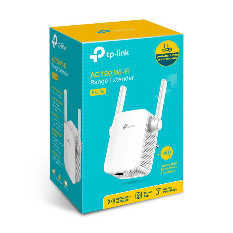 TP-LINK RE205 Repetidor de señal WIFI 5 AC750. Doble banda