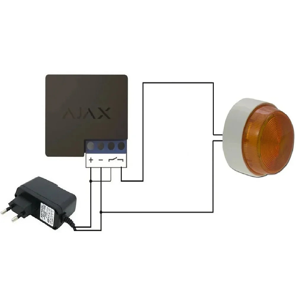 AJAX RELAY Rele Contacto Seco para Controlar Alimentación 12 a 24v