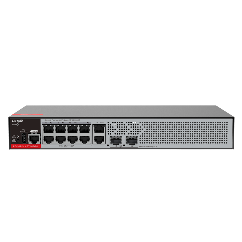 RUIJIE REYEE RG-S2915-10GT2MS-PL Switch PoE+ 10 Puertos Gigabit + 2SFP L2