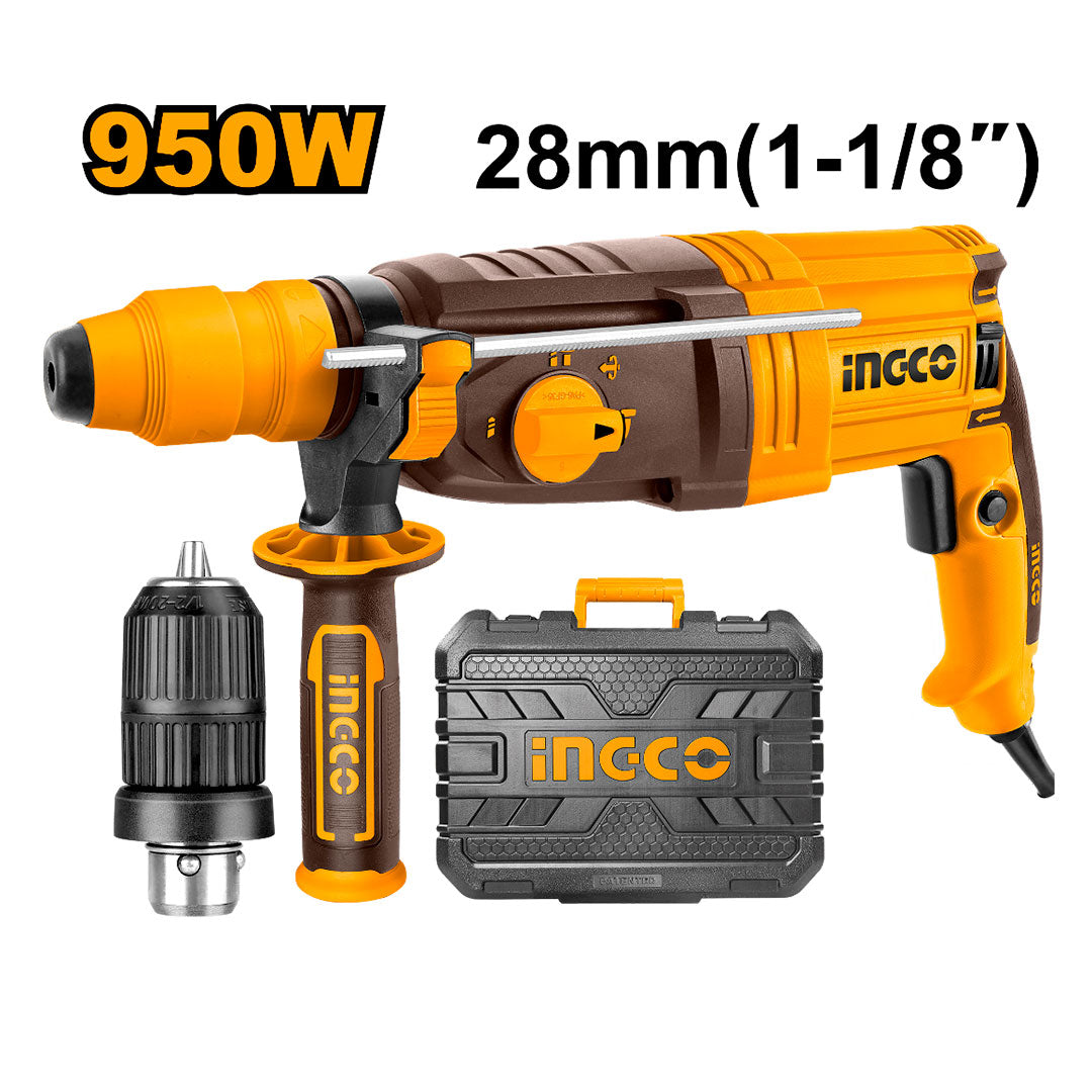 INGCO RGH9528-2 Rotomartillo 950W + 1 chuck