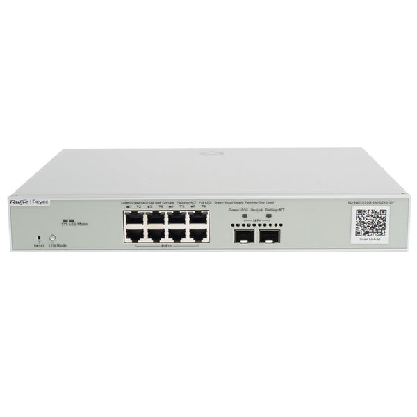 RUIJIE RG-NBS5300-8MG2XS-UP Switch WIFI 6 multigigabit 8 puertos POE /POE+/POE++ y 2SFP+ 370w capa 3 gestión en nube