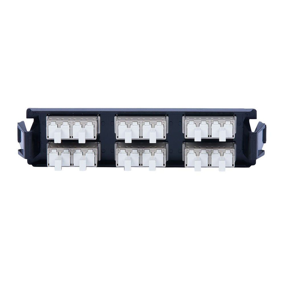 SIEMON RIC-F-LC24-01C Panel FO, con 24 Acopladores, LC MM SM, Negro LC DUPLEX