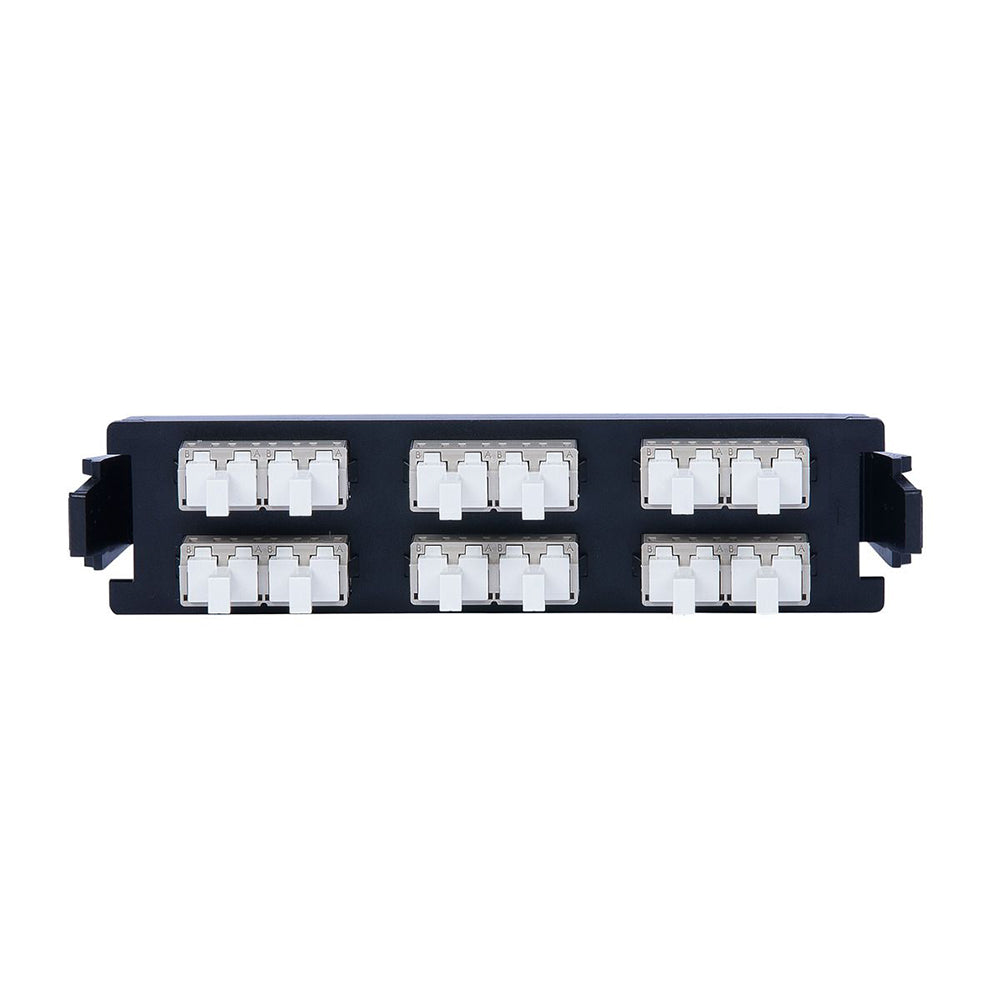 SIEMON RIC-F-LC24-01C Panel FO, con 24 Acopladores, LC MM SM, Negro LC DUPLEX