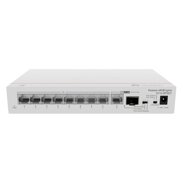 HUAWEI eKit S110-8P2ST Switch PoE 8 Puertos Gigabit 2SFP 124W