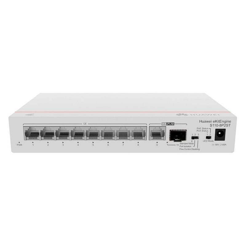 HUAWEI eKit S110-8P2ST Switch PoE 8 Puertos Gigabit 2SFP 124W