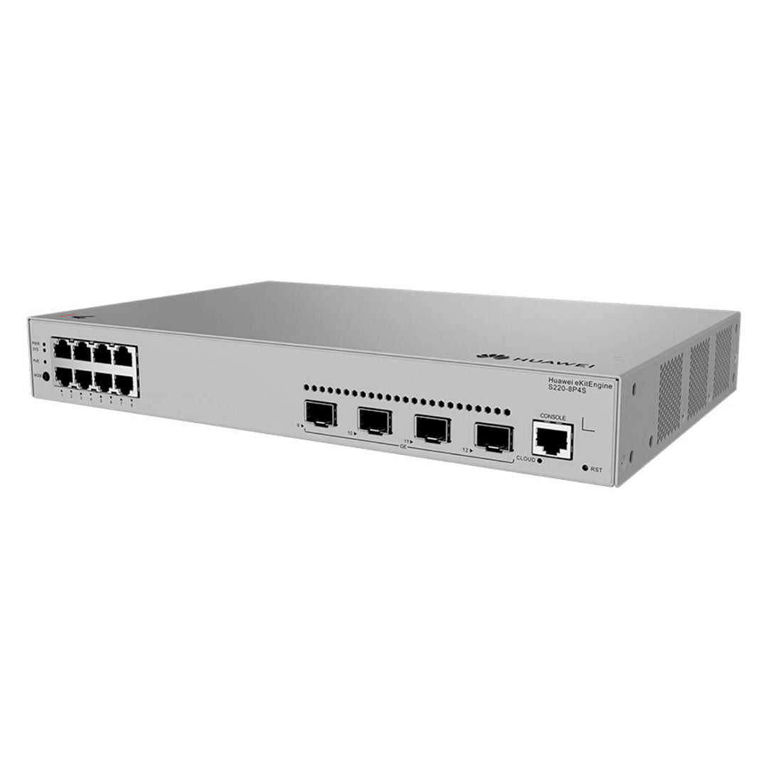 HUAWEI S220-8P4S Switch PoE 8 Puertos Gigabit 4SFP 125W Administrable L2