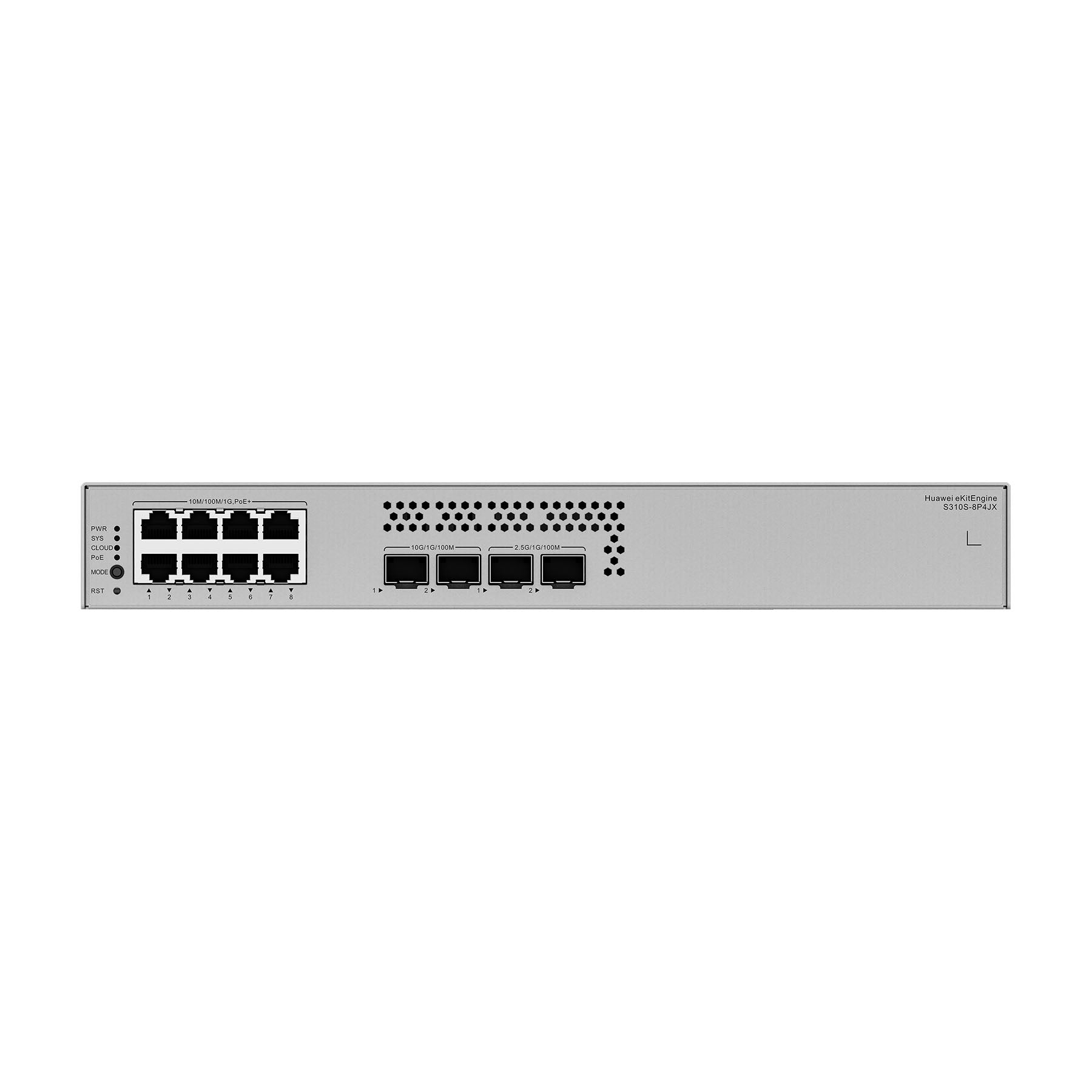HUAWEI S310S-8P4JX Switch PoE 8 Puertos, 128W 2SFP+ 10G 2SFP, 2.5G Administrable L2