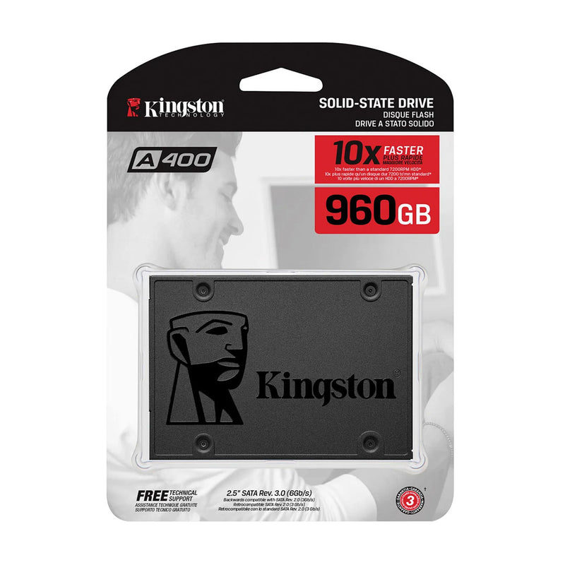 KINGSTON SA400S37/960G - DISCO SOLIDO KINGSTON A400, 960GB, SATA 6.0 GB/S, 2.5", 7MM.