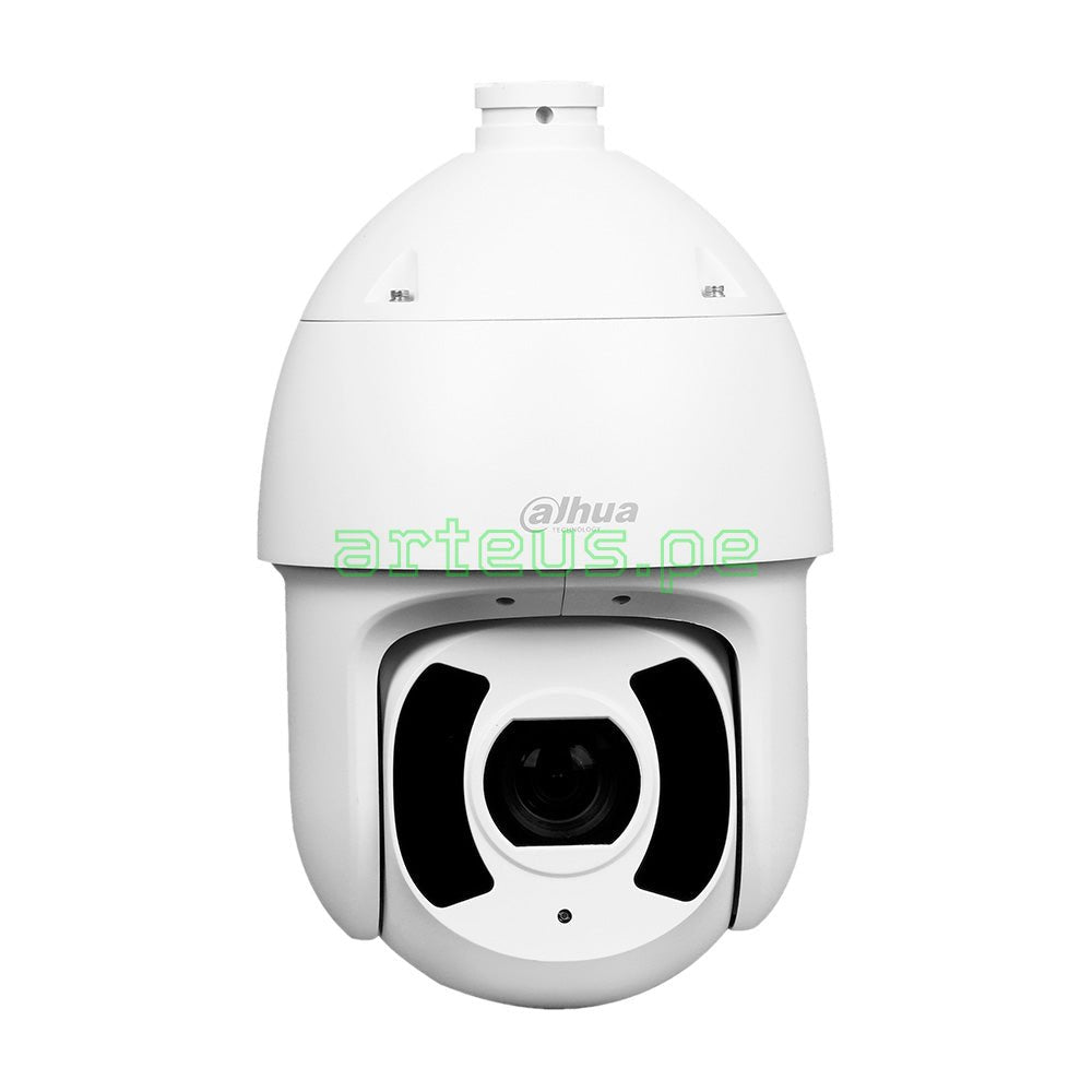 Cámara domo PTZ de seguridad electrónica blanca para videovigilancia en exteriores.