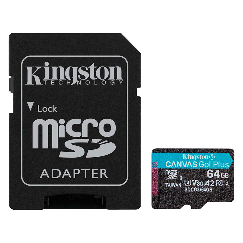 KINGSTON SDCG3/64GB - MEMORIA FLASH MICROSDXC CANVAS GO! PLUS, 64GB CON ADAPTADOR SD.