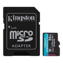 KINGSTON SDCG4/64GB Memoria Flash microSD 64GB Canvas Go! Plus con adaptador SD