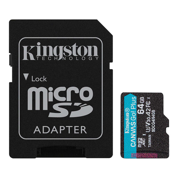 KINGSTON SDCG4/64GB Memoria Flash microSD 64GB Canvas Go! Plus con adaptador SD