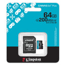 KINGSTON SDCG4/64GB Memoria Flash microSD 64GB Canvas Go! Plus con adaptador SD