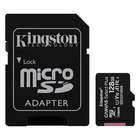 KINGSTON SDCS2/128GB Memoria microSD 128GB Canvas Select C10 con adaptador SD