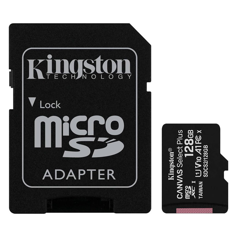 KINGSTON SDCS2/128GB, Memoria MicroSD Canvas Plus 128GB con adaptador SD