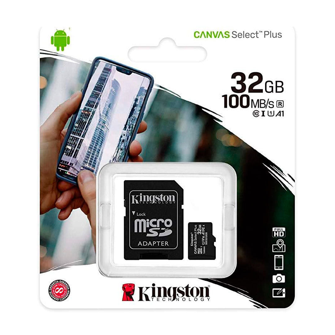 KINGSTON SDCS2/32GB Memoria microSD 32GB Canvas Select C10 con adaptador SD