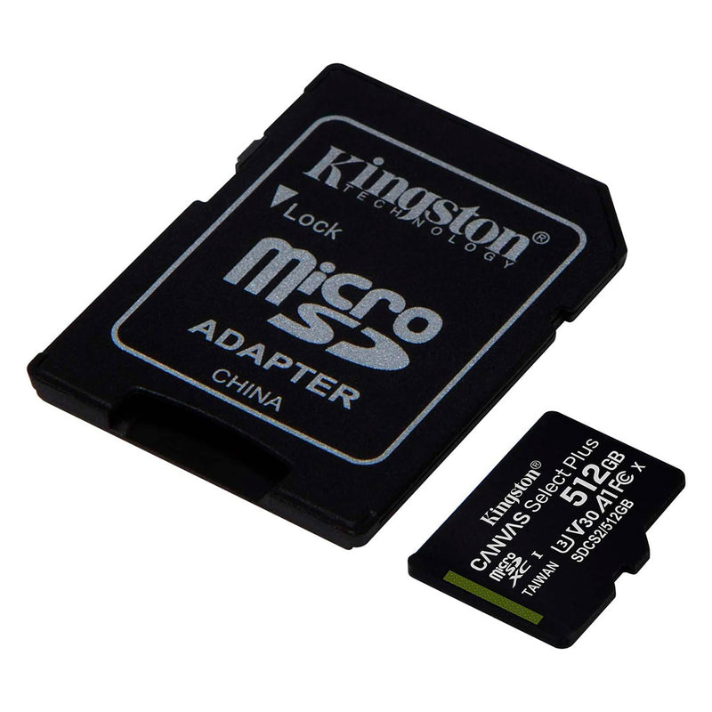 KINGSTON SDCS2/512GB Memoria microSD 512GB Canvas Select C10 con adaptador SD
