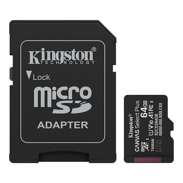 KINGSTON SDCS3/64GB Memoria MicroSD 64GB Canvas Select Plus UHS-I Clase 10
