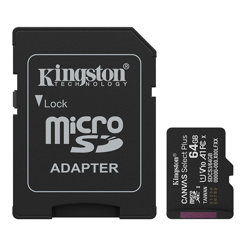KINGSTON SDCS3/64GB Memoria MicroSD 64GB Canvas Select Plus UHS-I Clase 10