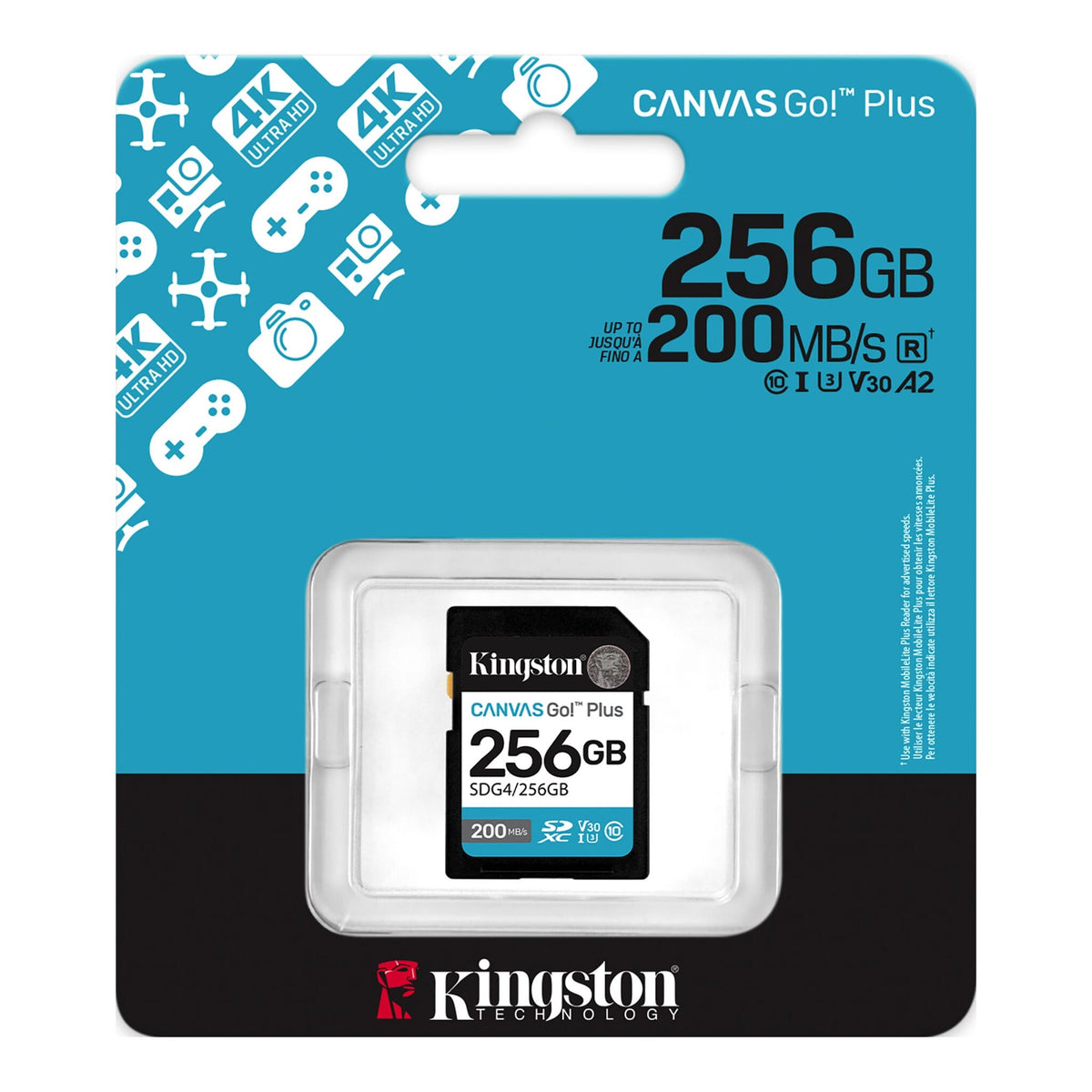 KINGSTON SDG4/256GB Canvas Go Plus Tarjeta de Memoria SD 256GB