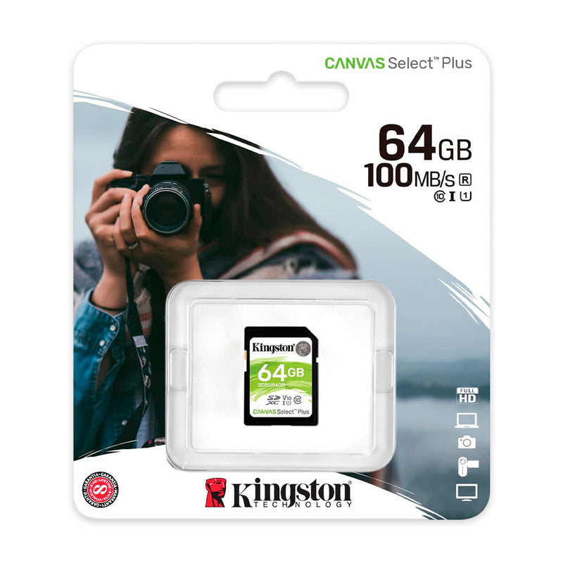 KINGSTON SDS2/64GB - Memoria Card SD Kingston Canvas Select Plus 64 GB UHS-I Speed Class 1 (U1).