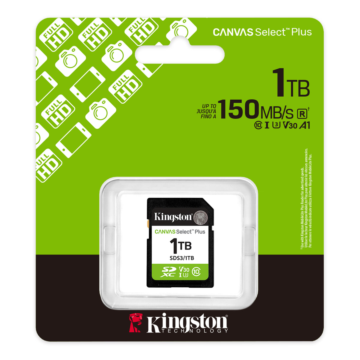 KINGSTON SDS3/1TB CANVAS SELECT PLUS Memoria MicroSD 1TB UHS-I