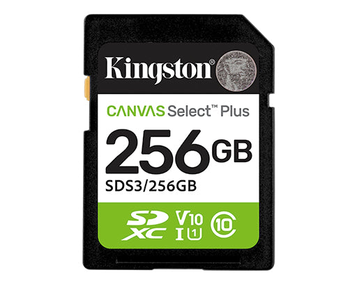 KINGSTON SDS3/256GB CANVAS SELECT PLUS Memoria MicroSD 256GB UHS-I/U1/V10