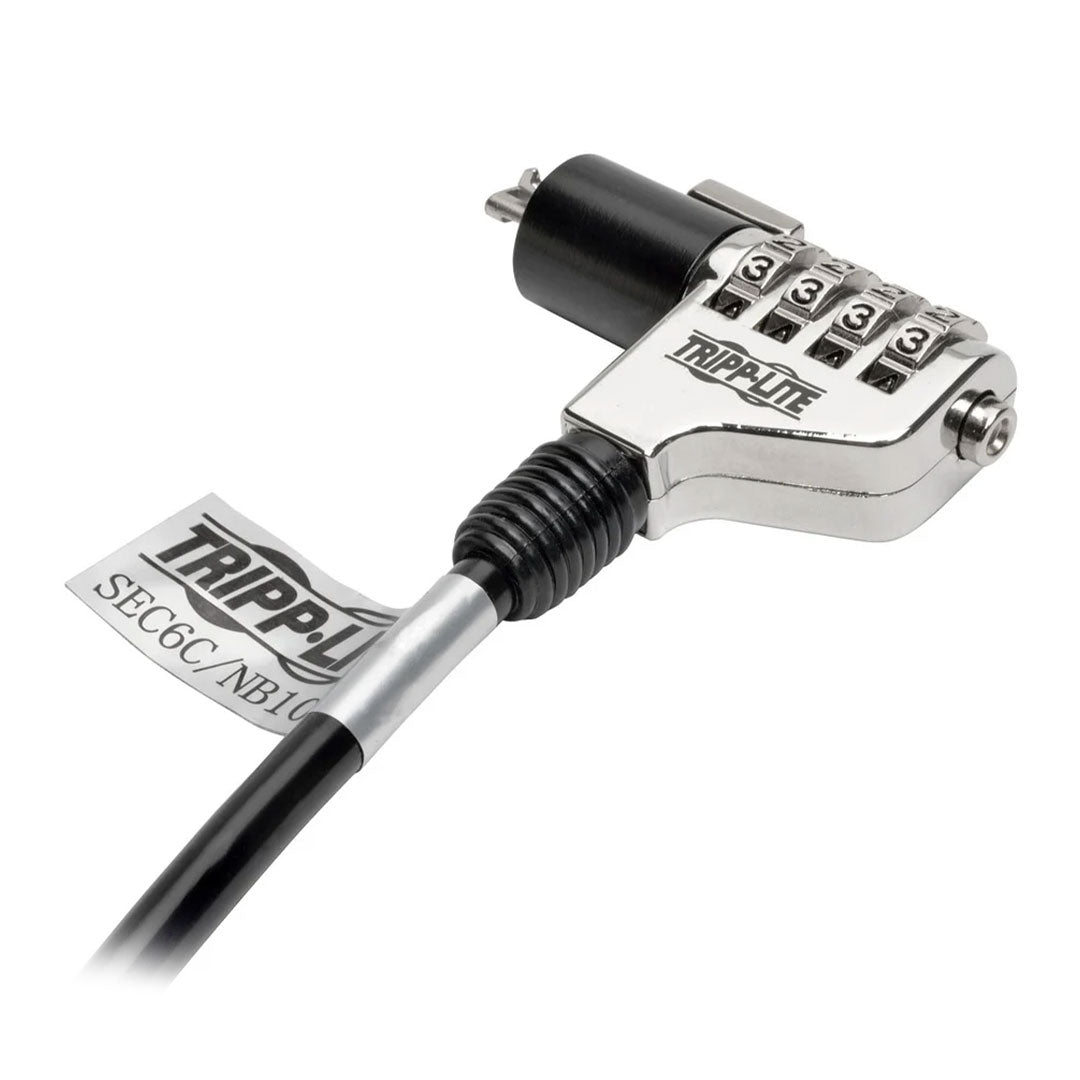 TRIPP-LITE SEC6C Cable Cerradura, de Seguridad, para, Laptos, Perifericos, de 4 Combinaciones, Dijitales, 1.83m 6Pies