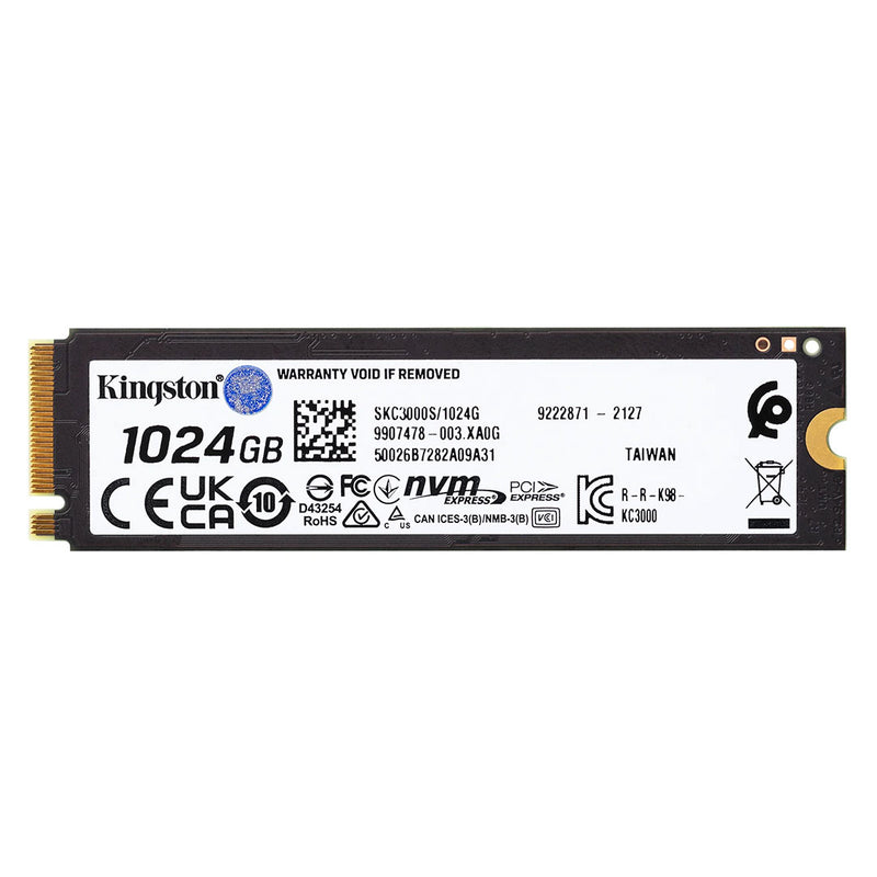 KINGSTON SKC3000S/1024G - DISCO SOLIDO KINGSTON KC3000, 1024GB, M.2 2280 PCIE GEN 4.0 NVME