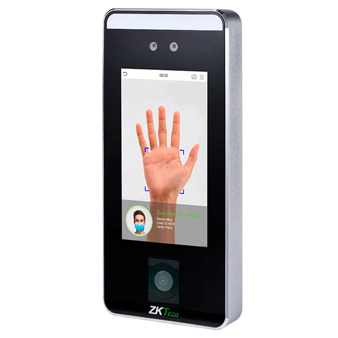 ZKTECO SpeedFace-V5L-QR Control de Acceso y Asistencia con Lector QR, Rostro, Palma, Tarjeta y PIN