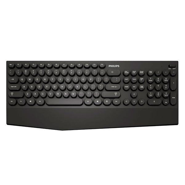 PHILIPS K303 Teclado inalámbrico Bluetooth 4.0, 105 teclas, Negro