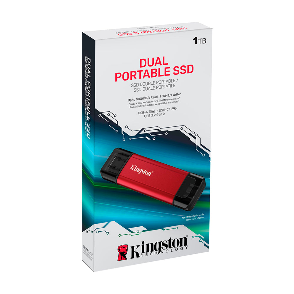 KINGSTON SPSD/1TB Unidad de Estado Solido 1TB USB-A USB-C USB 3.2 Gen 2