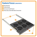 TRIPP-LITE SRFANTRAY6 Bandeja, de Ventilador, para Racks, 1U 6 Ventiladors, 120V, 576CFM, PARA,  PULGADAS