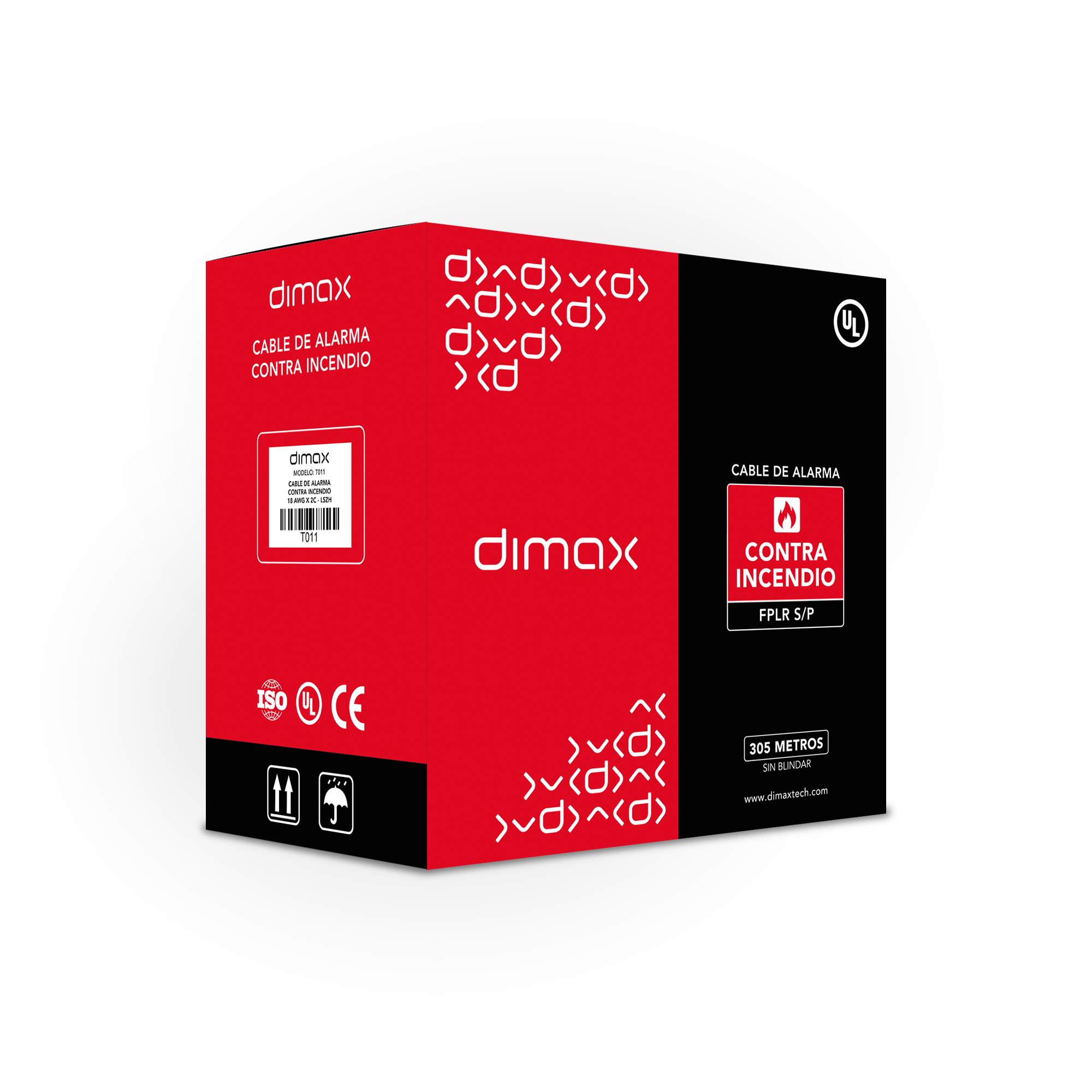DIMAX T011 Cable de Alarma Contra Incendio 2x18 LSZH UL 305m