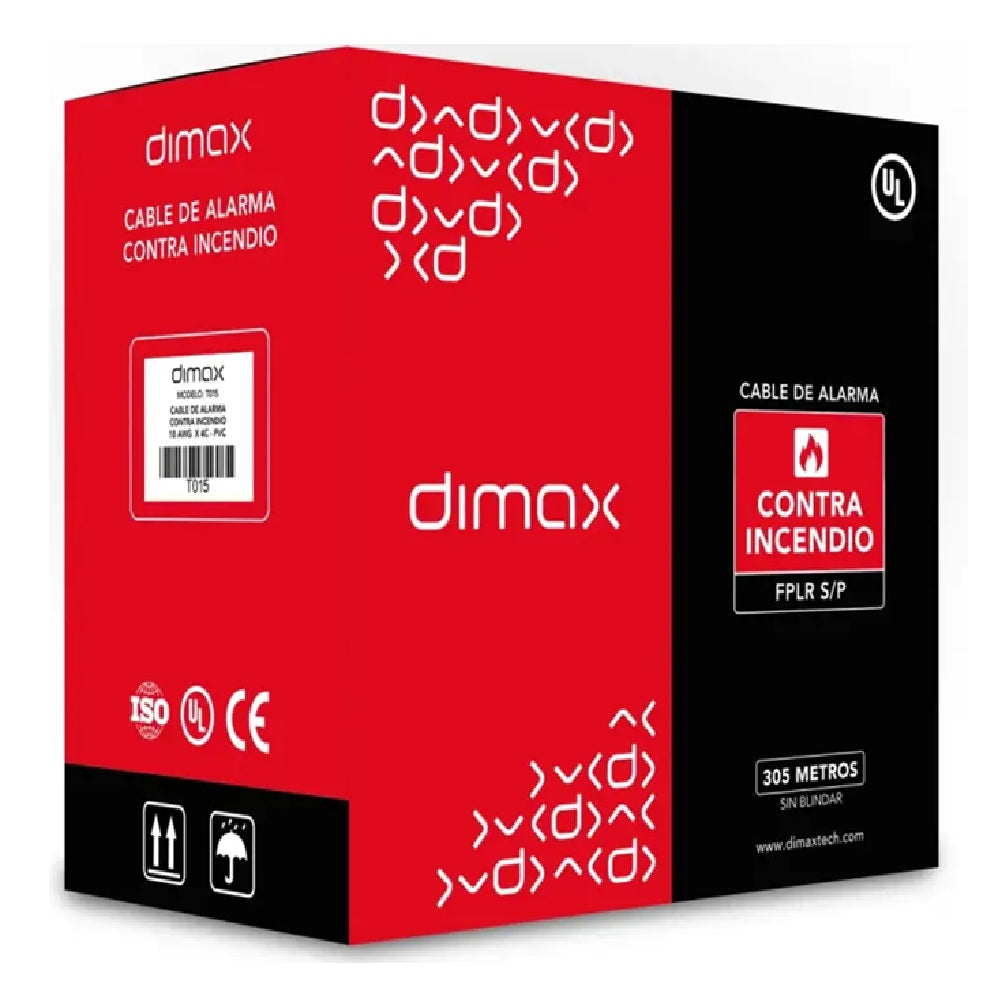 DIMAX T015 Cable Sólido FPLR 4X18 sin Blindaje UL 305m