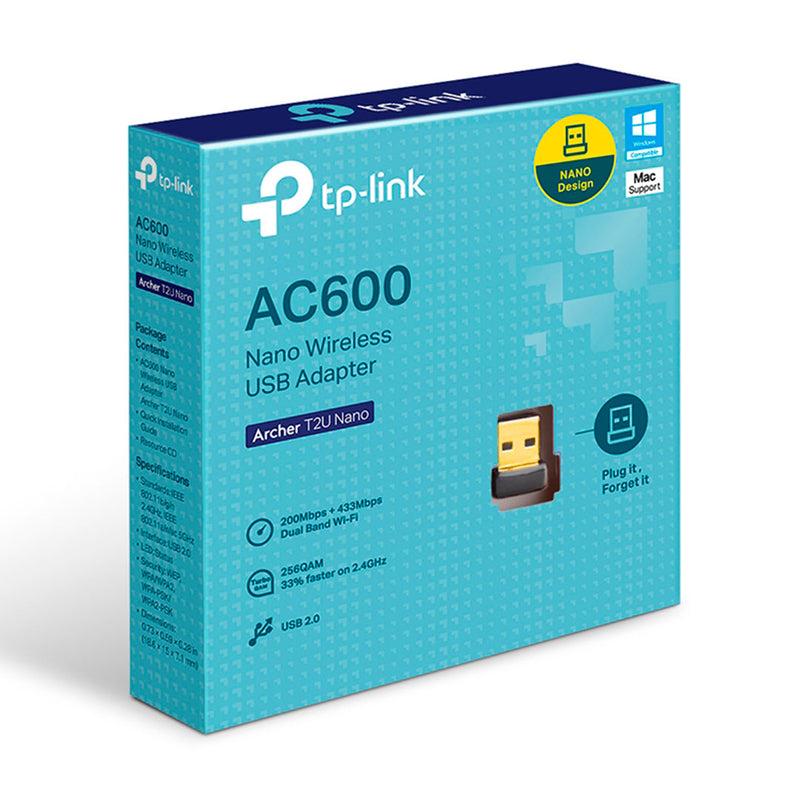 TP-LINK ARCHER T2U NANO Adaptador USB inalámbrico WIFI 5 AC600 Doble banda