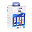 EPSON T544520-4P Botellas de Tintas Ecofit Color Negro, Cian, Magenta y Amarillo T544 4 Unidades,