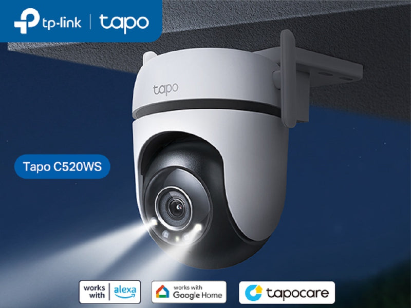 TP-LINK TAPO C520WS, Cámara de Seguridad WIFI 2K 360º IP66. Luz y Sirena disuasiva. ALEXA