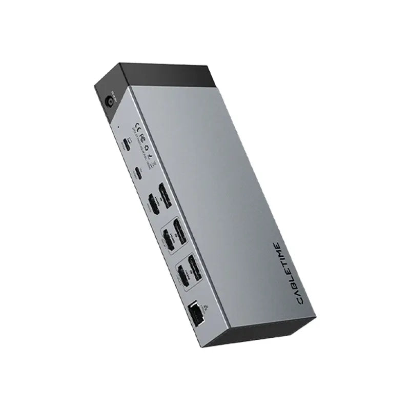 CABLETIME TB20G Estación de Acoplamiento 20 Puertos Thunderbolt 4 con DisplayLink CT-TB201-AG