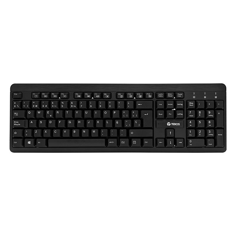 TEROS TE-4061N Combo Teclado + Mouse Inalámbrico 2.4Ghz USB, Negro