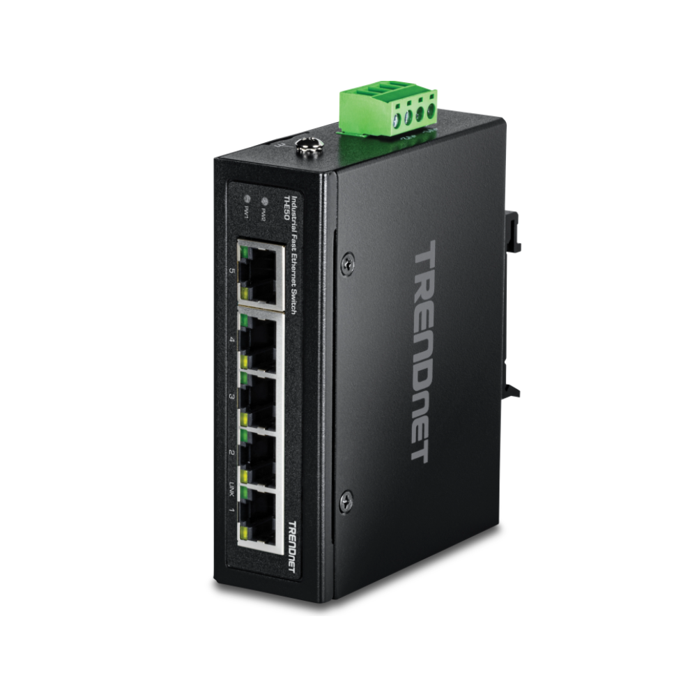 TRENDNET TI-E50 - 5-Port Industrial Fast Ethernet DIN-Rail Switch