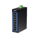 TRENDNET TI-G160i - Switch de trilho DIN industrial Gigabit L2 de 16 portas 