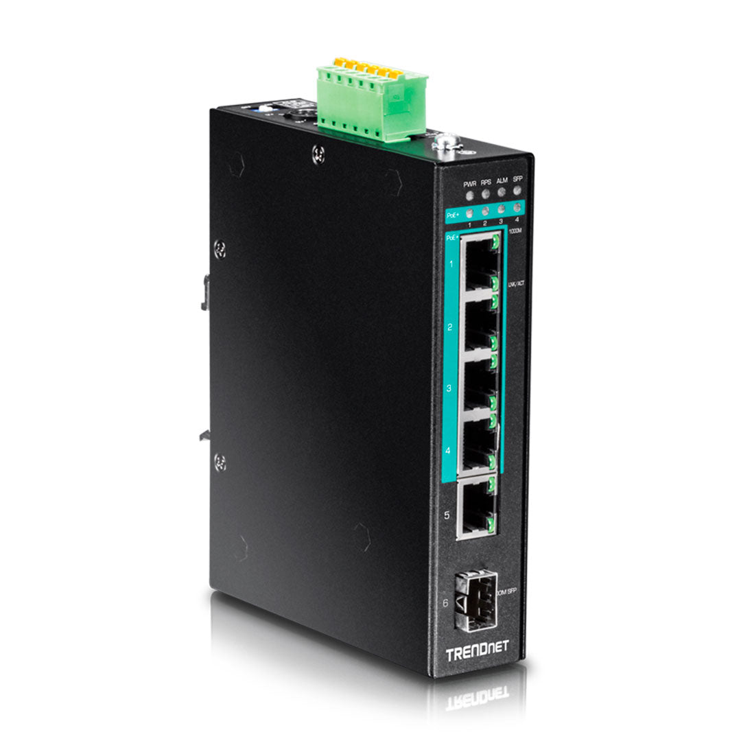 TRENDNET TI-PG541 Switch industrial Gigabit 5 puertos Gigabit PoE+ y 1 SFP