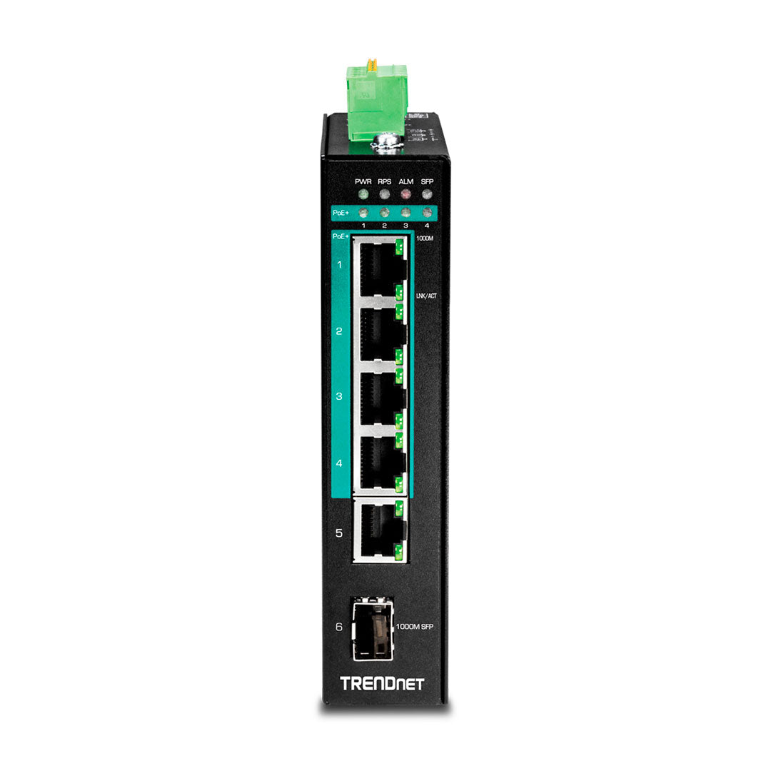 TRENDNET TI-PG541 Switch industrial Gigabit 5 puertos Gigabit PoE+ y 1 SFP