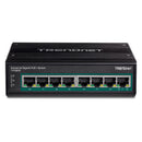 TRENDNET TI-PG80B - Switch de trilho DIN industrial Gigabit PoE de 8 portas 24-56 V 