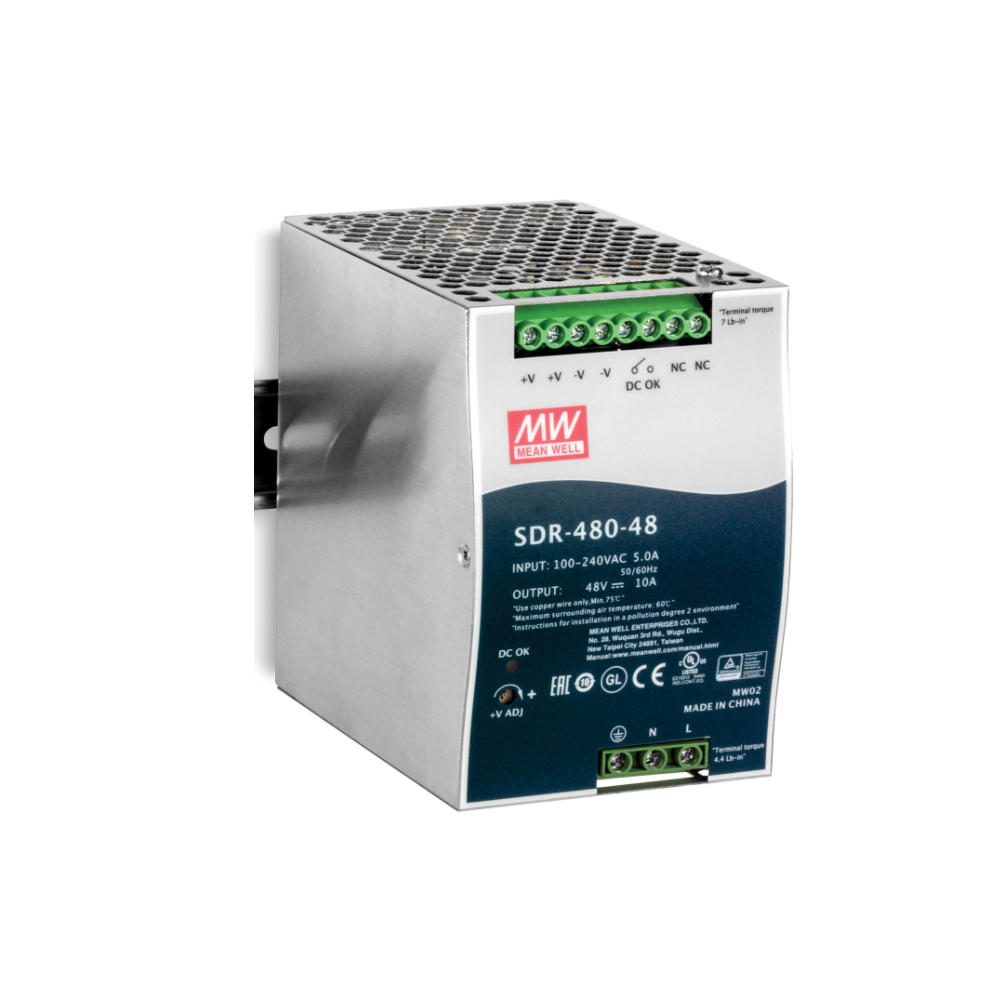 TRENDNET TI-S48048 -  Fuente de alimentación industrial de riel DIN de salida de 48 V 480 W