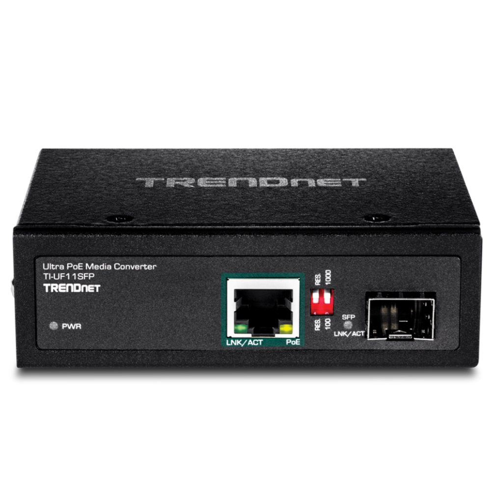 TRENDNET TI-UF11SFP - Convertidor de medios industrial reforzado SFP a Gigabit UPoE